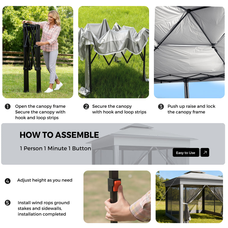 Advwin Pop-up Folding 3.3 * 3.3m Gazebo Marquee