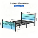 Advwin Metal Platform Bed Frame w/ Headboard Black (Pre-Order)