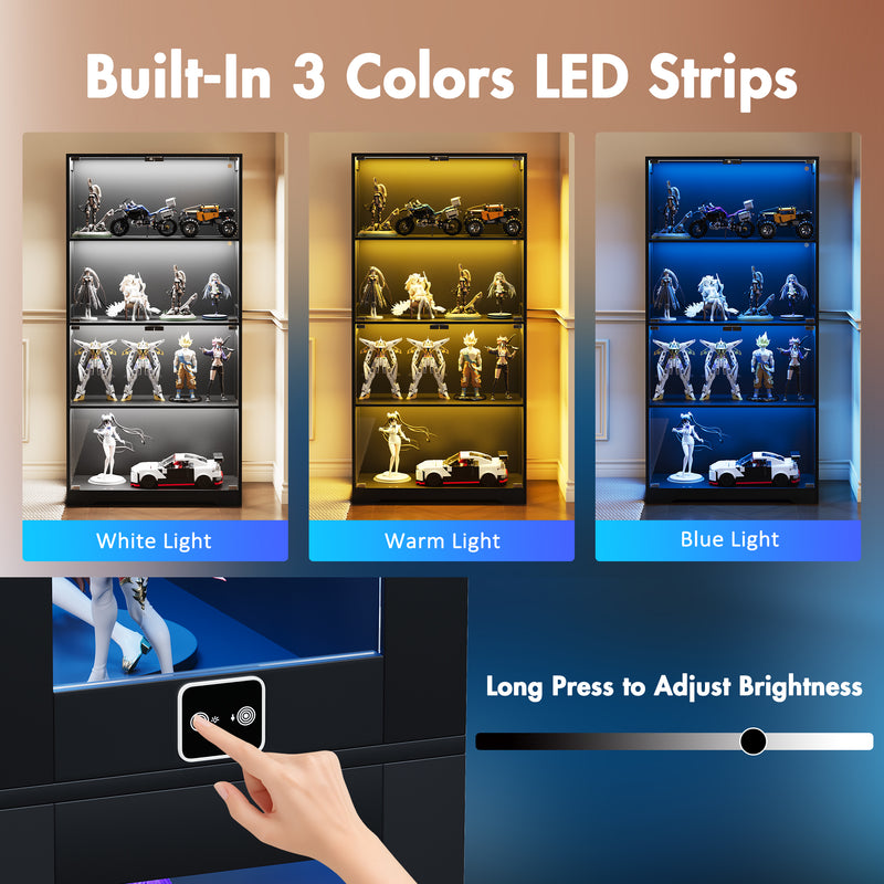 Advwin 4 Tier Display Cabinet Tall Storage