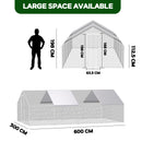 Advwin 6x3x1.95m Walk-in Metal Chicken Coop