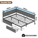 Advwin Corner Double Bed Frame with Charging Station