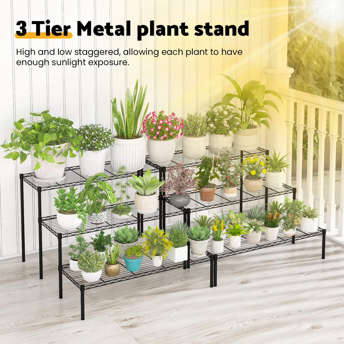 Advwin 3-Tier Plant Stand 2 Pack Indoor Outdoor Rack