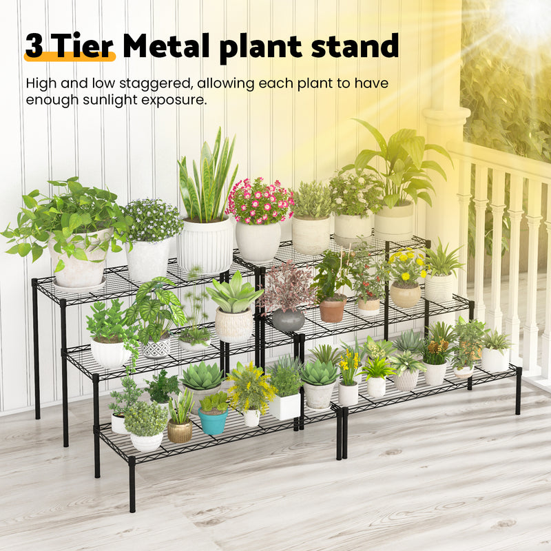 Advwin 3-Tier Plant Stand 2 Pack Indoor Outdoor Rack