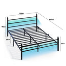 Advwin Metal Platform Bed Frame w/ Headboard Black
