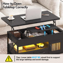 Advwin 4-in-1 LED Lift Top Coffee Table w/ Hidden Compartment