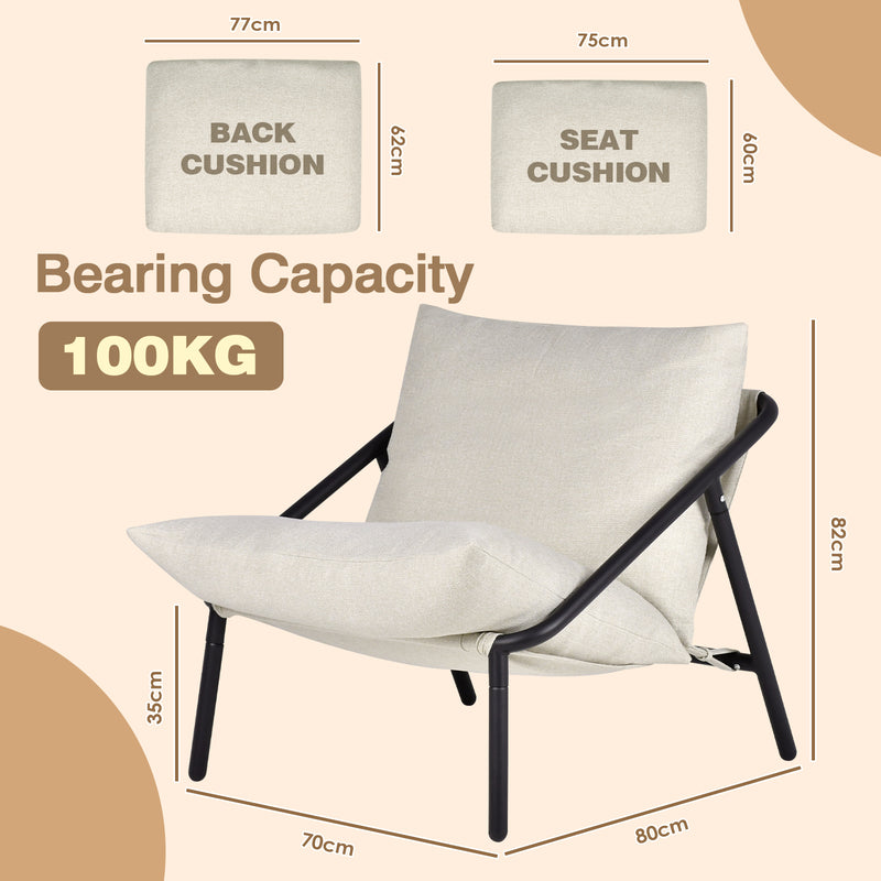 Advwin Chenille Accent Chair with Metal Frame