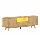 Advwin 157cm TV unit Cabinet w/ Power Outlet & LED Light