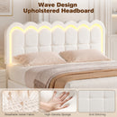 Advwin Hidden Storage Bed Frame w/ Charging Station Beige