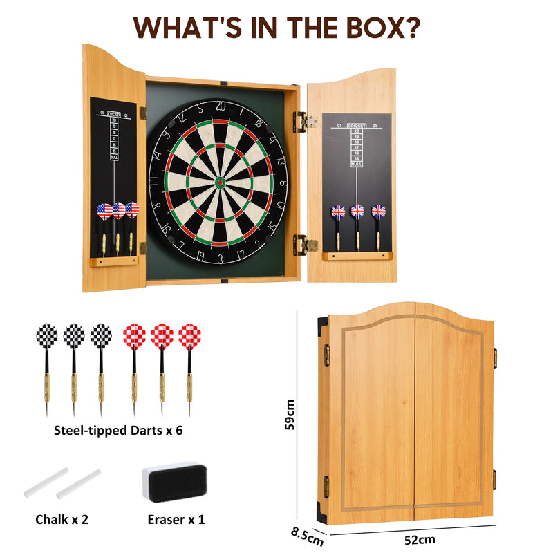 Advwin 18" Dartboard Cabinet Set with 6 Darts
