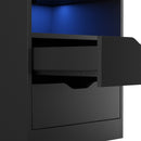 Advwin Set of 2 Tall LED Nightstands w/ Charging Station