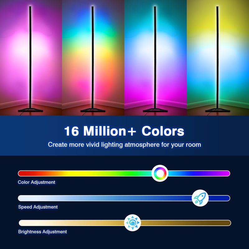 Advwin Smart LED Corner Floor Lamp RGB 139cm