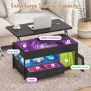 Advwin 4-in-1 LED Lift Top Coffee Table w/ Hidden Compartment