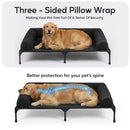 Advwin Elevated Dog Bed with Bolster Black