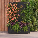Advwin Metal Planter Box Privacy Screen w/ Trellis & Wheels