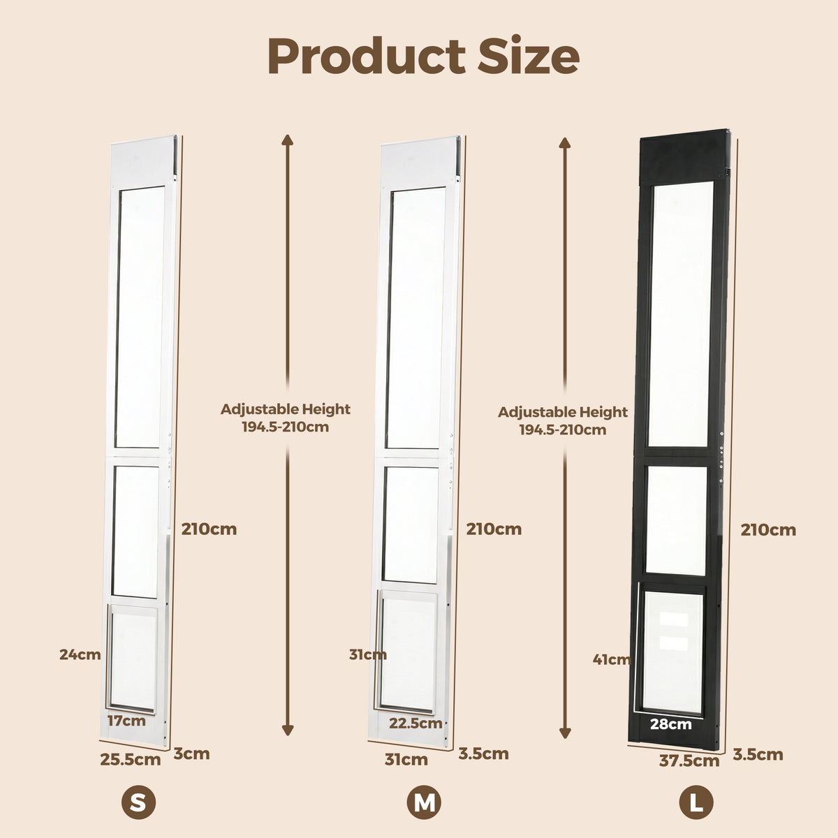 Advwin Dog Door for Sliding Glass Door Medium (Pre-Order)
