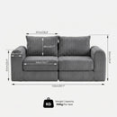 Advwin 172cm Modular Corduroy 3-in-1 Sofa Lounger