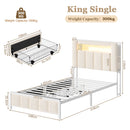 Advwin King Single Bed Frame w/ Charging Station