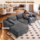 Advwin 278cm L Shape Modular Sectional Sofa Corduroy