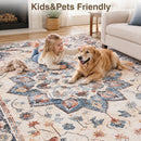 Advwin Large Vintage Thick Floor Rug Red & Blue