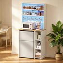 Advwin Bakers Rack w/ Mini Fridge Space & Power Outlets