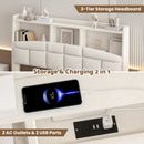 Advwin Velvet Floating Bed Frame with LED Lights