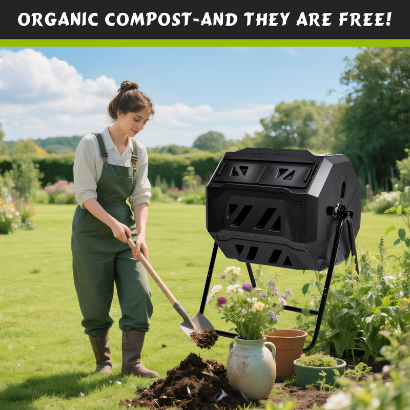Advwin Garden Composting Bin Dual Chamber 160L