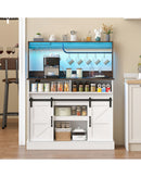 Advwin Farmhouse LED Sideboard Buffet Storage Cabinet