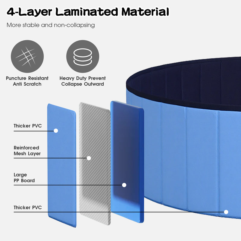 Advwin Foldable Portable PVC Dog Pool 160x30cm