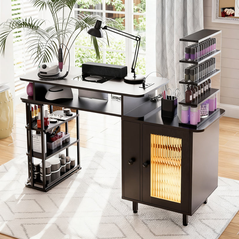 Advwin Manicure Table Dust with Dust Collector LED Light
