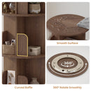 Advwin 5-Tier 360° Rotating Bookshelf Brown
