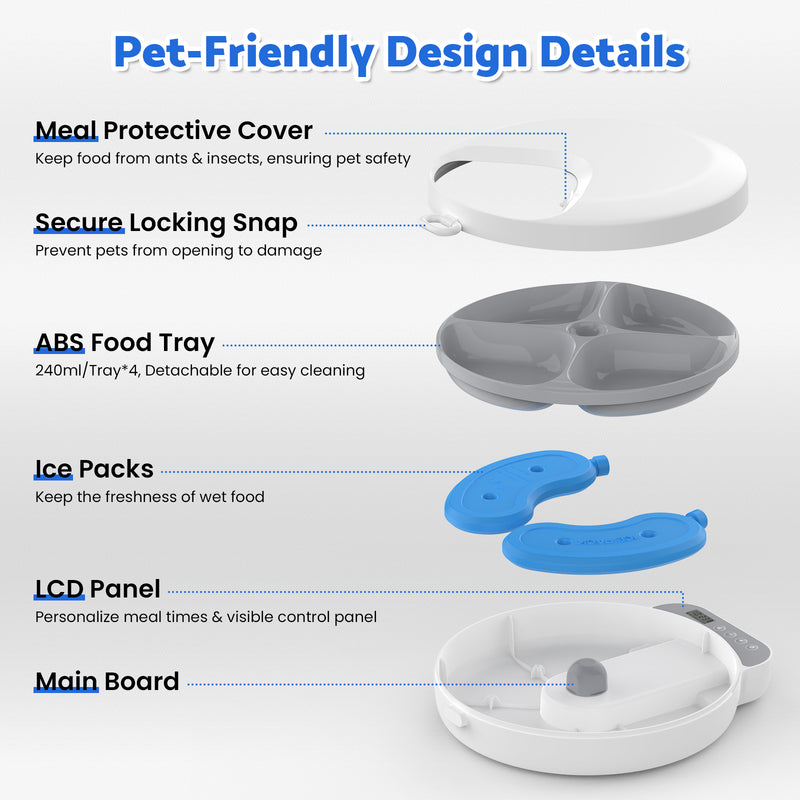 Advwin Automatic Cat Feeder Pet Food Dispenser