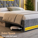 Advwin LED Bed Frame with Charging Station & Hidden Storage