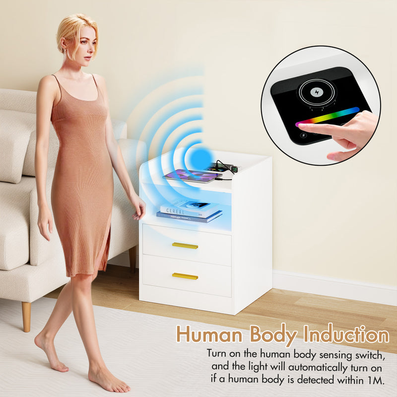 Advwin Bedside Table with Human Induction Night(Pre_Order)