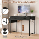 Advwin 100cm Small Desk with 2 Drawers