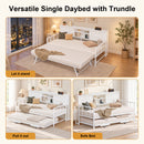 Advwin Single Metal Daybed Frame with Trundle White