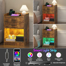 Advwin LED Bedside Table with Charging Station