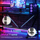 Advwin L Shaped Gaming Desk with LED Lights 130cm