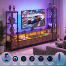 Advwin 197cm TV Stand with Bookshelf & LED Lights
