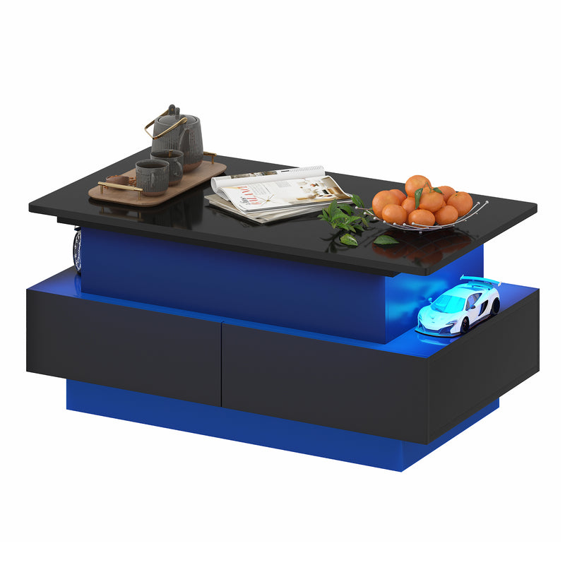 Advwin Lift Top Coffee Table with LED Lights