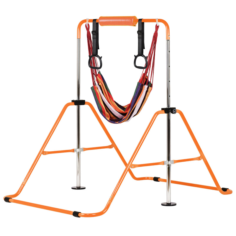 Advwin Kids Gymnastics Bar with Swing & Mat & Rings