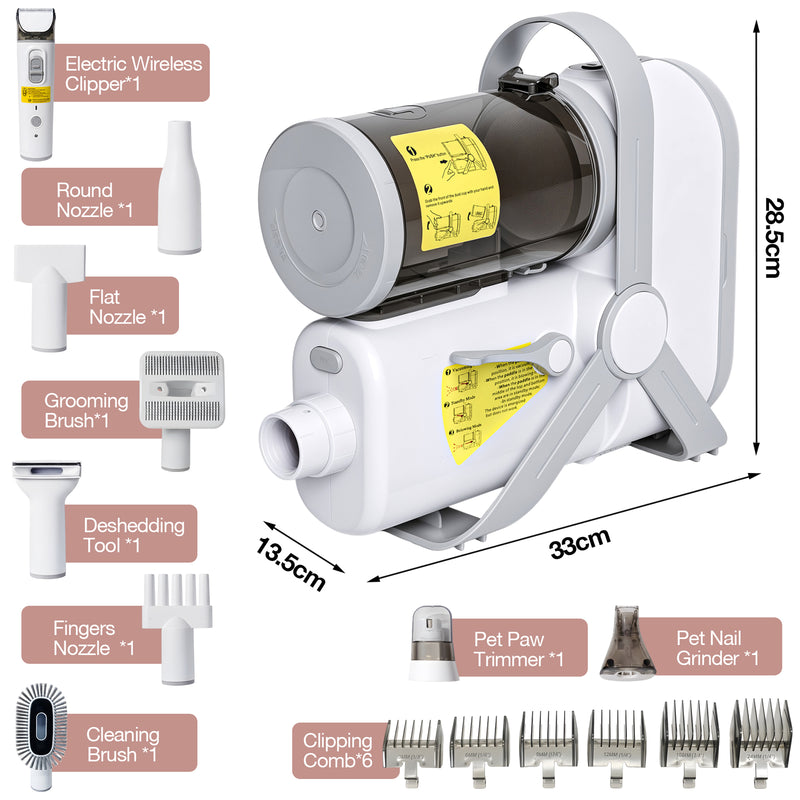 Advwin 3-in-1 Pet Grooming Vacuum Kit with Dryer & Clipper