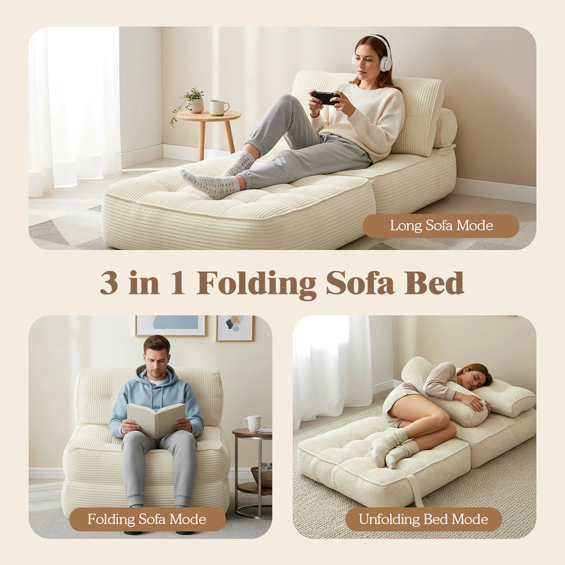 Advwin 3-in-1 Folding Sofa Bed with Pillow