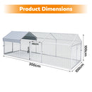 Advwin Outdoor Chicken Coop Galvanized Metal with Cover