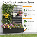 Advwin Metal Planter Box Privacy Screen w/ Trellis & Wheels