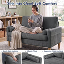 Advwin 2 Seater Corduroy Loveseat Sofa with Tufted Cushion