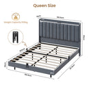 Advwin Velvet Floating Bed Frame with RGB LED