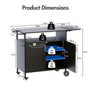 Advwin Mobile Kitchen Island with Foldable Side Table