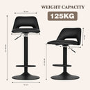 Advwin Set of 4 Bar Stools Adjustable Swivel Black