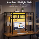 Advwin 5-Tier Desk Bookshelf wIth Adjustable Shelves