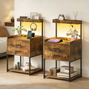 Advwin LED Bedside Table with Charging Station